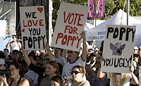 Poppy was competing in an ugliest dog contest.